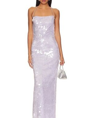 MAJORELLE Lavender Sequin Strapless Evening Gown